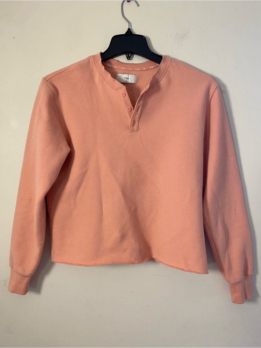 Tna Peach Henley Pullover Shirt